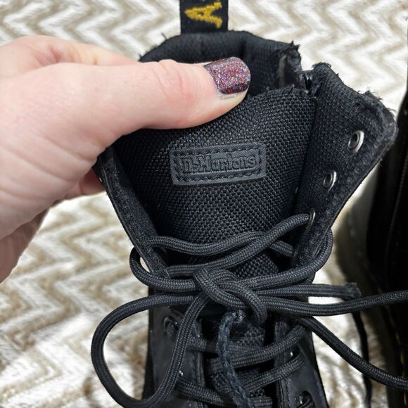 Dr. Martens COMB J Lace Up Ankle Zip Combat Boots Unisex Kids Size 2 - Picture 7 of 8